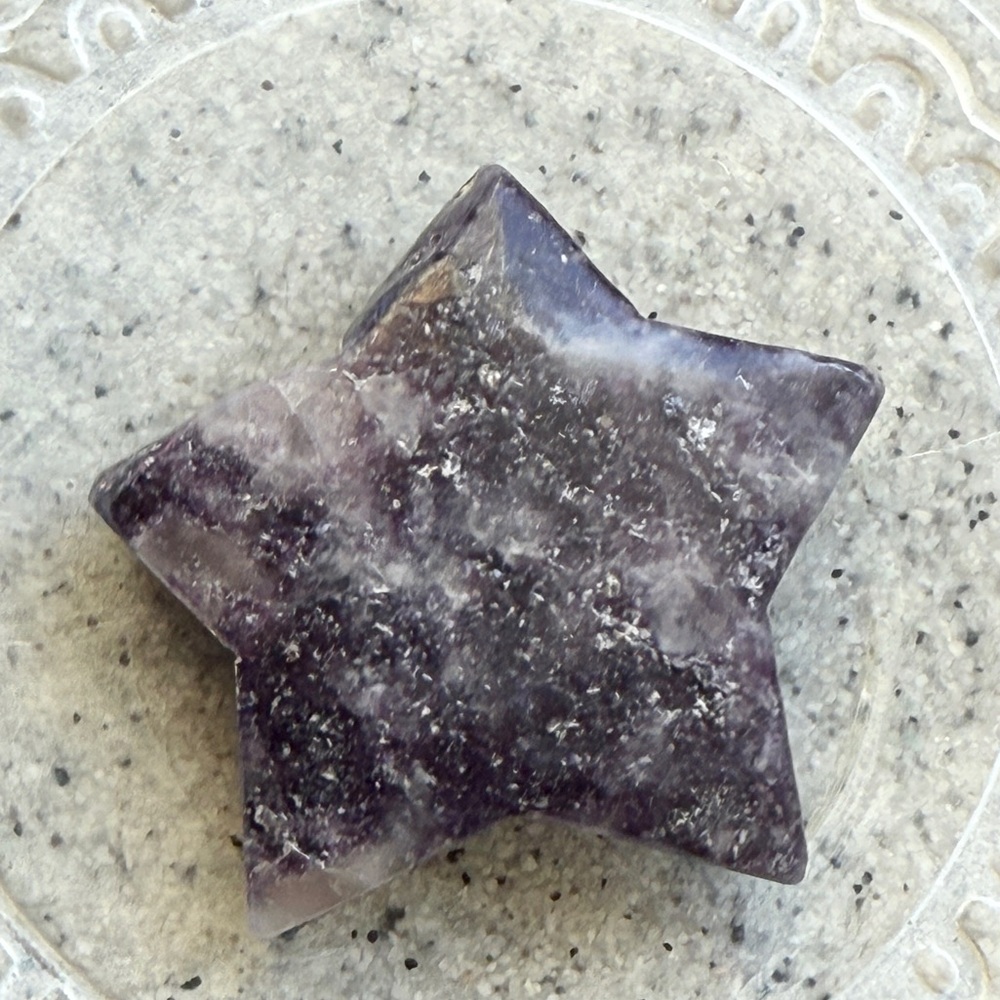 Lepidolite Star Crystal Carving, 44 grams